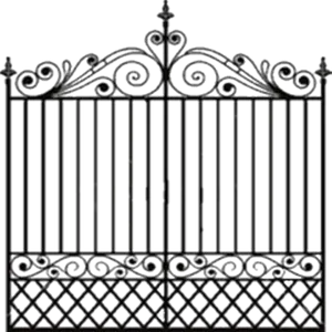 Elegant Wrought Iron Gate PNG Image