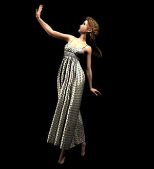 Elegant3 D Model Girl Reaching Out PNG image with transparent background