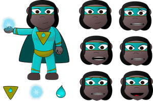 Elemental Superhero Character Design PNG image with transparent background