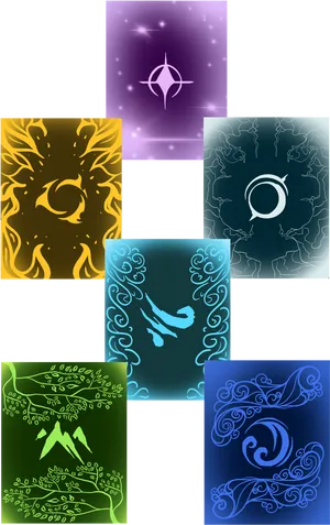 Elemental Symbols Artistic Representation PNG Image