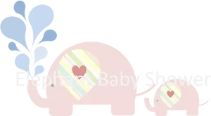 Elephant Baby Shower Invitation PNG Image