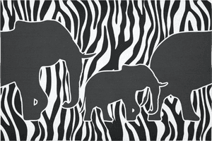 Elephants To Zebra Stripes Black & White Cotton Linen - Zebra, HD Png Download PNG image with transparent background