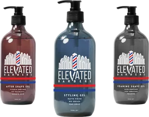 Elevated Barbers Grooming Products PNG Image