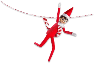 Elf On The Shelf Candy Cane Zipline Adventure PNG Image