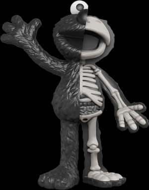 Elmo Anatomy Split View PNG image with transparent background