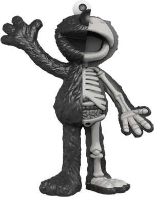 Elmo Anatomy Split View PNG Image