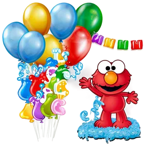 Elmo Birthday Balloon Decorations Png Juv79 PNG Image