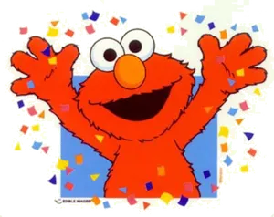 Elmo Celebration Confetti PNG Image