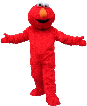 Elmo Character Isolatedon Black PNG Image