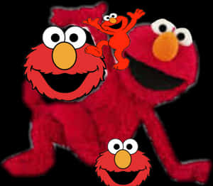 Elmo Collage Fun PNG image with transparent background
