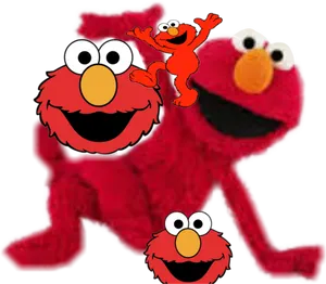 Elmo Collage Fun PNG Image