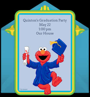 Elmo Graduation Party Invitation PNG image with transparent background