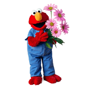 Elmo Holding Flower PNG 05032024 PNG image with transparent background