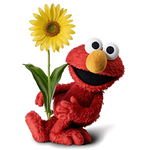 Elmo Holding Flower PNG ypm35 PNG image with transparent background