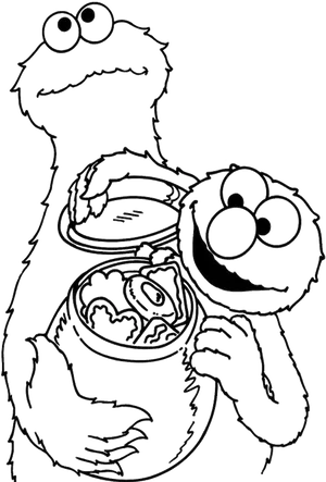 Elmo Outline Art PNG Image