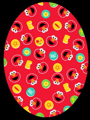 Elmo Pattern Red Background PNG image with transparent background
