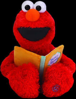 Elmo Plush Toywith Book PNG image with transparent background