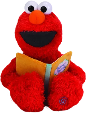 Elmo Plush Toywith Book PNG Image