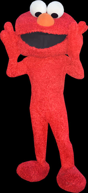 Elmo Standing Black Background PNG image with transparent background