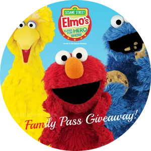 Elmos Super Hero Fun Show Family Pass Giveaway PNG Image