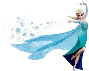 Elsa Casting Ice Magic Frozen PNG Image