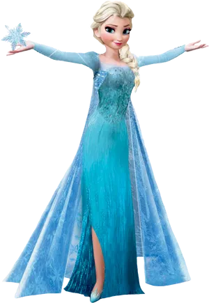 Elsa Frozen Character Pose PNG Image