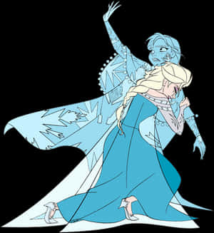 Elsa Frozen Queen Pose PNG image with transparent background
