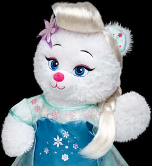 Elsa Inspired  Teddy  Bear  Plush PNG image with transparent background