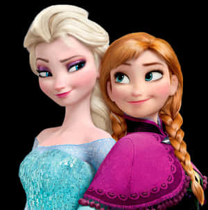 Elsaand Anna Frozen Sisters PNG image with transparent background