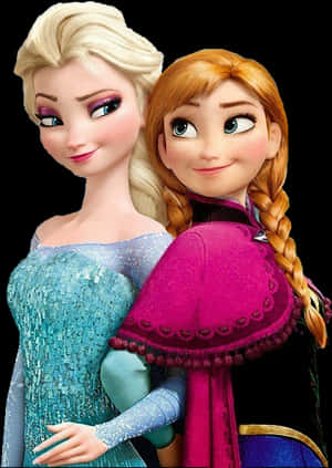 Elsaand Anna Frozen Sisters PNG image with transparent background