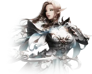 Elven Warrior Fantasy Artwork PNG Image