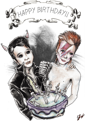 Happy Birthday Elvis Presley And David Bowie By Juanmaggot666 - Elvis Presley And David Bowie, HD Png Download PNG image with transparent background