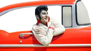 Elvis Presley Car Figure PNG Image