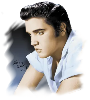 Elvis Presley Classic Portrait PNG Image