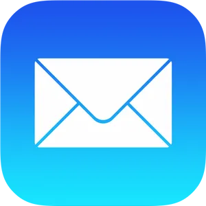 Email App Icon Blue Background PNG Image