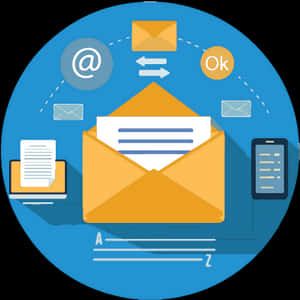 Email Communication Concept PNG image with transparent background