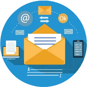 Email Communication Concept PNG Image