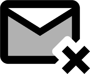 Email Icon With Cancel Symbol PNG