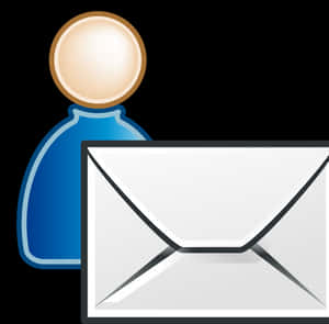 Email Iconwith Person Figure PNG image with transparent background