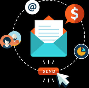 Email Marketing Concept Illustration PNG with transparent background