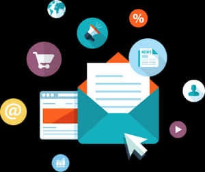 Email Marketing Concept Illustration PNG image with transparent background