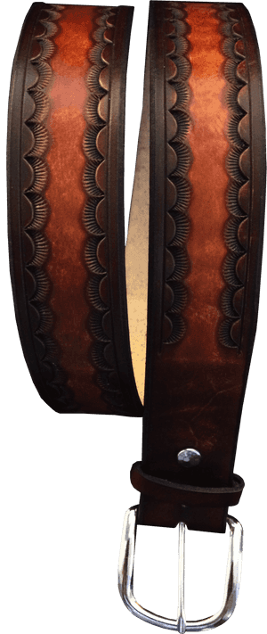 Sunrise Hand Tooled Leather Belt - Hand Tooled Leather Belts Sinple, HD Png Download PNG image with transparent background