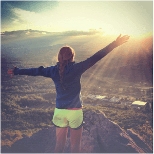 Embracing Sunriseon Mountain Peak PNG image with transparent background