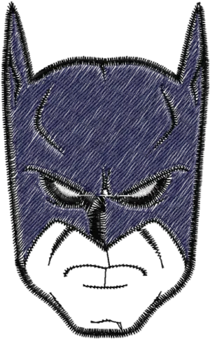 Embroidered Batman Mask Design PNG Image