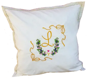 Embroidered Wedding Ring Pillow PNG Image