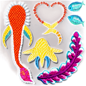 Embroidery Under the Sea PNG jdc PNG with transparent background
