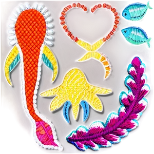 Embroidery Under The Sea Png Jdc PNG Image
