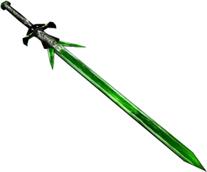 Emerald Blade Fantasy Sword PNG Image