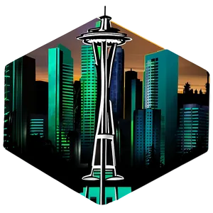 Emerald City Seattle Skyline Png Vcr PNG Image