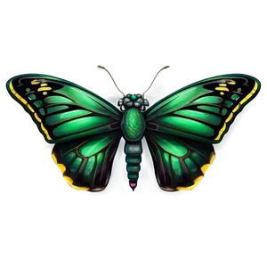 Emerald Winged Butterfly Illustration Png Rwp46 PNG Image